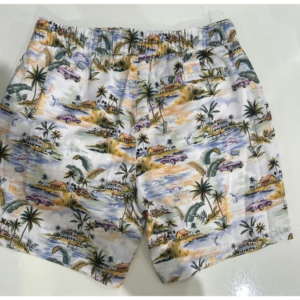 Robert Graham Swim Trunks Men's L Vacation Mode Beach Tropical Paradise Sport